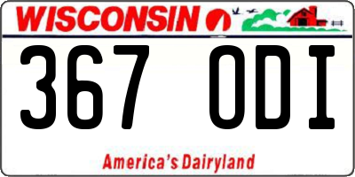 WI license plate 367ODI