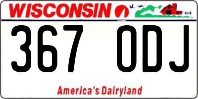WI license plate 367ODJ