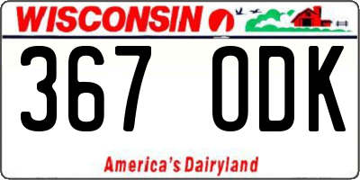 WI license plate 367ODK
