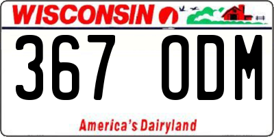 WI license plate 367ODM