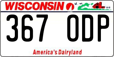 WI license plate 367ODP
