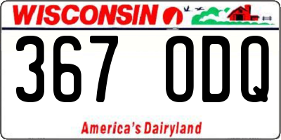WI license plate 367ODQ