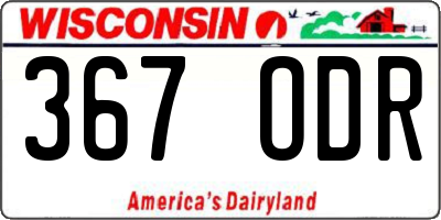 WI license plate 367ODR