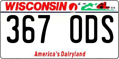 WI license plate 367ODS