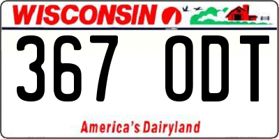 WI license plate 367ODT