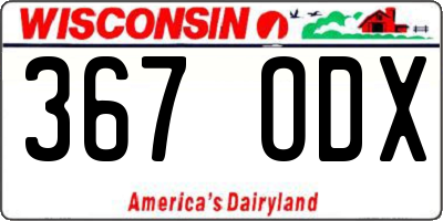 WI license plate 367ODX