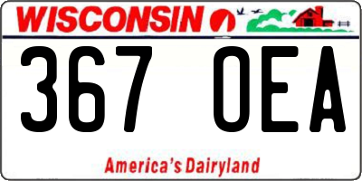 WI license plate 367OEA