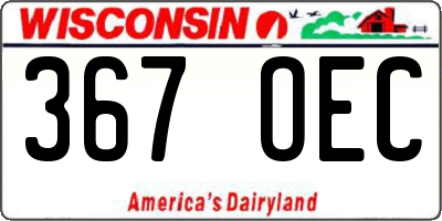 WI license plate 367OEC