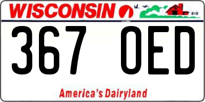 WI license plate 367OED