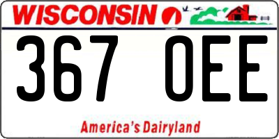 WI license plate 367OEE