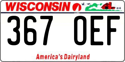 WI license plate 367OEF
