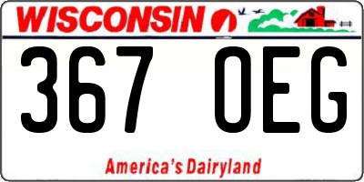 WI license plate 367OEG