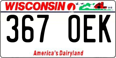 WI license plate 367OEK