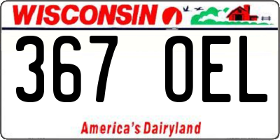 WI license plate 367OEL