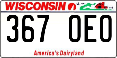 WI license plate 367OEO