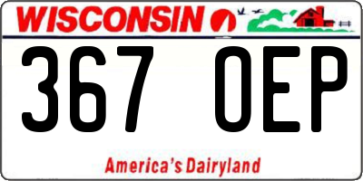 WI license plate 367OEP