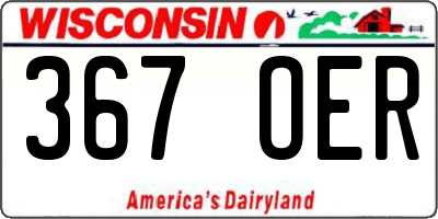 WI license plate 367OER