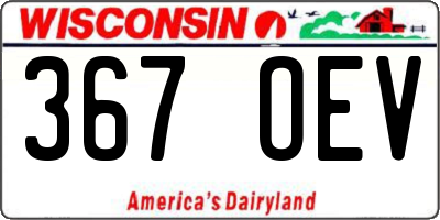 WI license plate 367OEV
