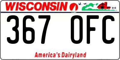 WI license plate 367OFC