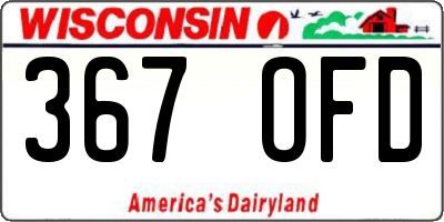 WI license plate 367OFD