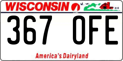 WI license plate 367OFE