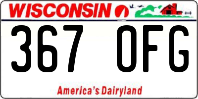 WI license plate 367OFG