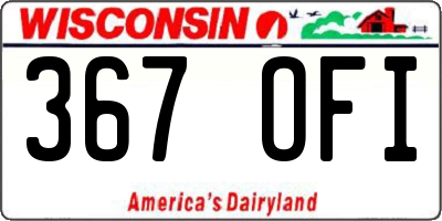 WI license plate 367OFI