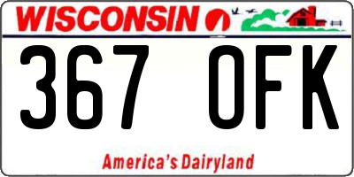WI license plate 367OFK