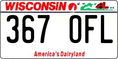 WI license plate 367OFL