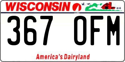 WI license plate 367OFM