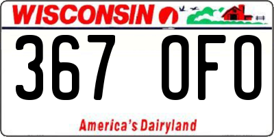 WI license plate 367OFO