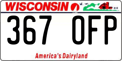 WI license plate 367OFP