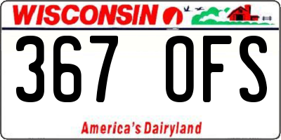 WI license plate 367OFS