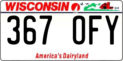 WI license plate 367OFY
