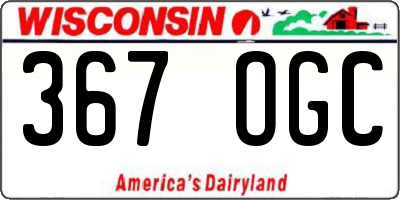 WI license plate 367OGC