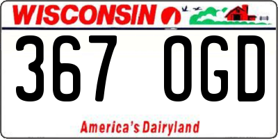 WI license plate 367OGD
