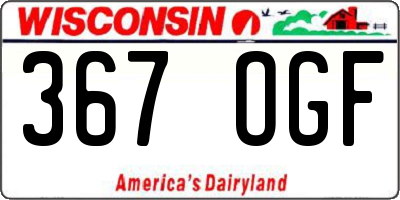 WI license plate 367OGF