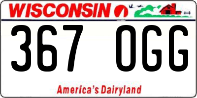 WI license plate 367OGG