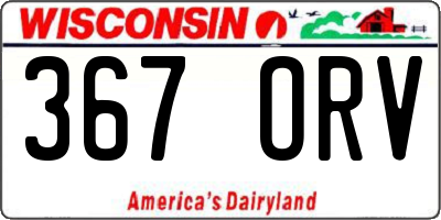 WI license plate 367ORV