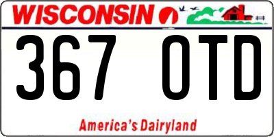 WI license plate 367OTD