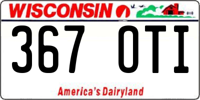 WI license plate 367OTI