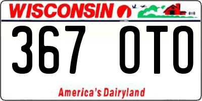 WI license plate 367OTO