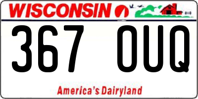WI license plate 367OUQ