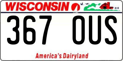 WI license plate 367OUS