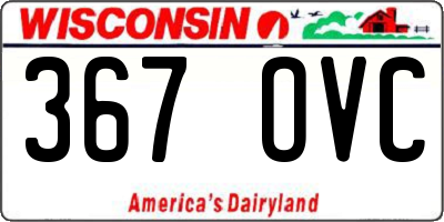 WI license plate 367OVC