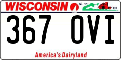 WI license plate 367OVI