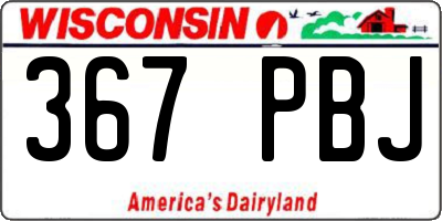 WI license plate 367PBJ