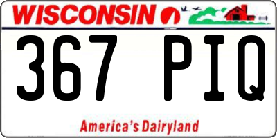 WI license plate 367PIQ
