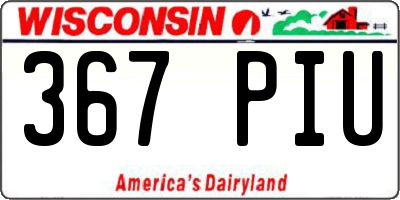 WI license plate 367PIU