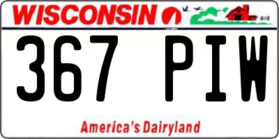 WI license plate 367PIW
